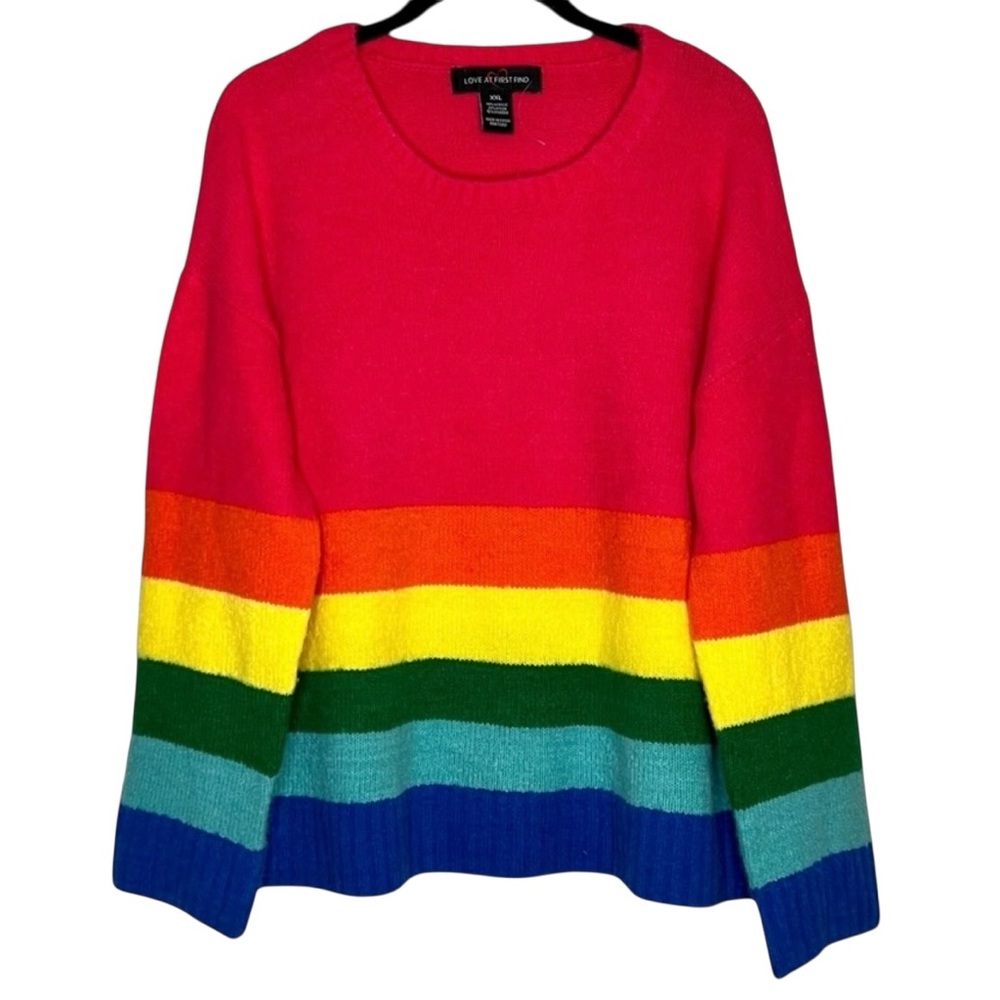 NWOT Love at First Find Rainbow Sweater